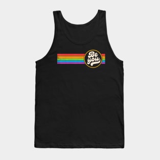 LGBTQ Be You Gay Pride LGBT Ally Flag Retro Tank Top